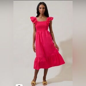 Sugarlips Girona Smocked Ruffle Midi Dress